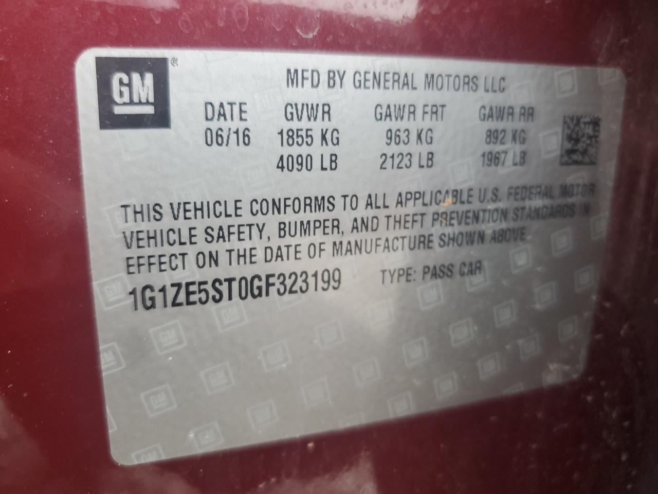 2016 CHEVROLET MALIBU