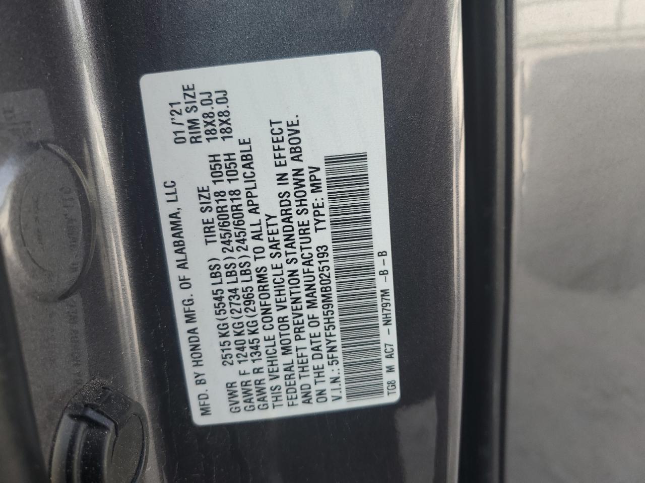 2021 HONDA PILOT