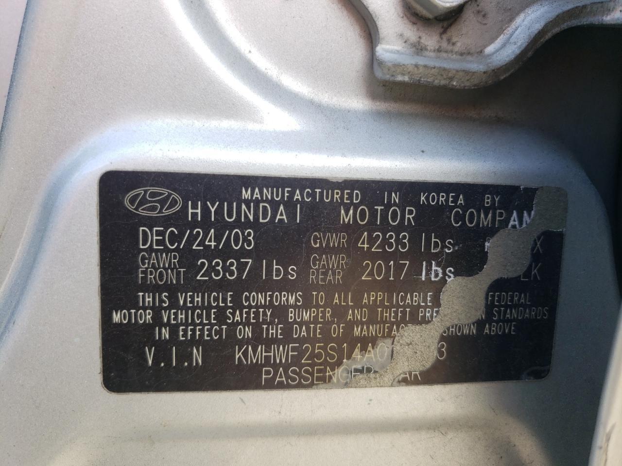 2004 HYUNDAI SONATA