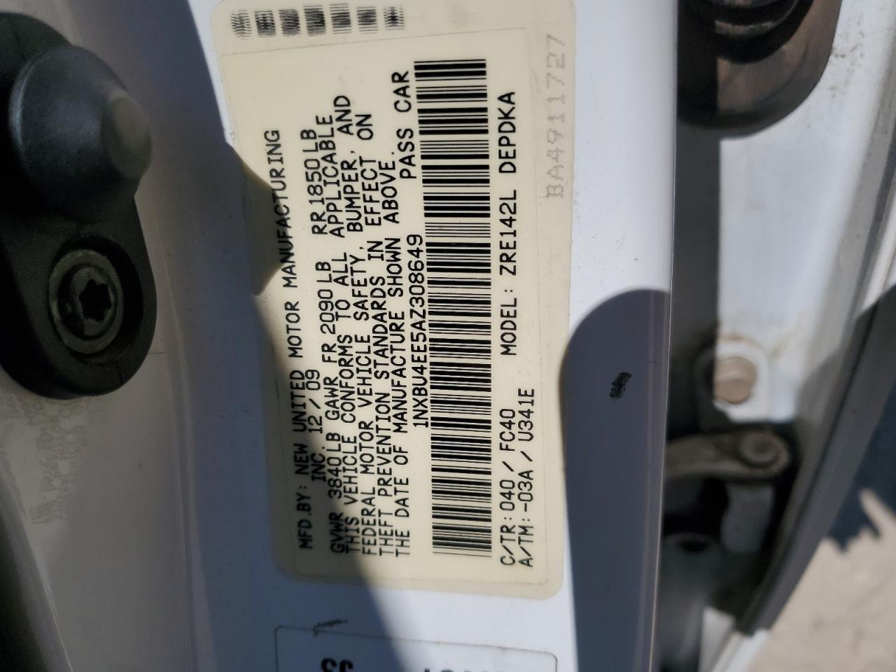2010 TOYOTA COROLLA