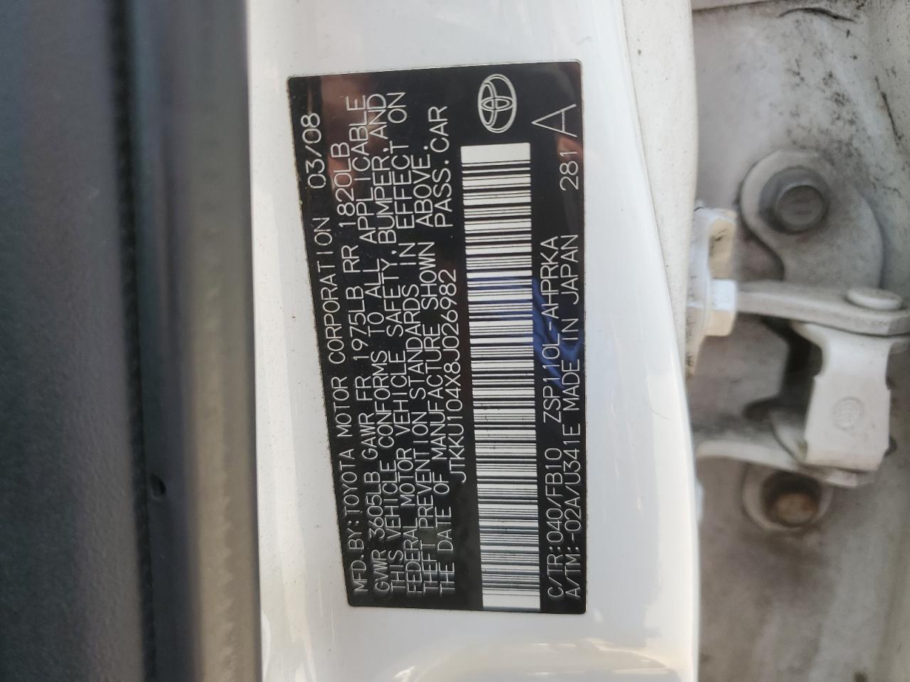 2008 TOYOTA SCION
