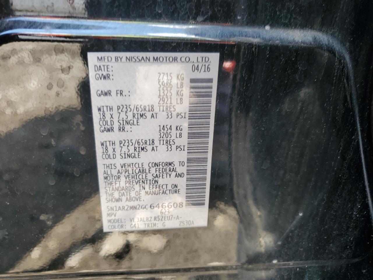 2016 NISSAN PATHFINDER