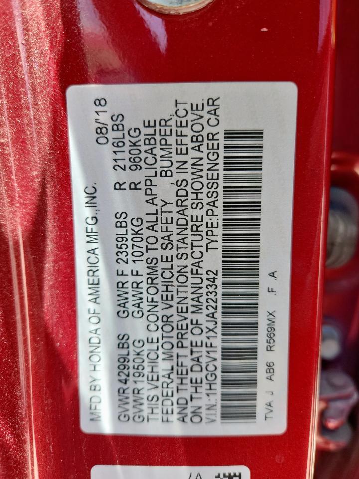 2018 HONDA ACCORD