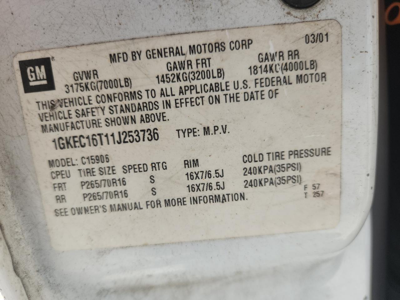 2001 GMC Yukon XL