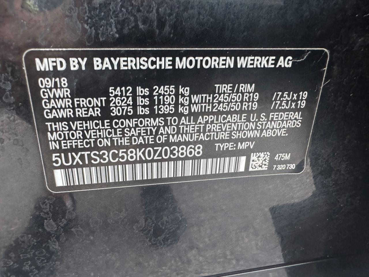 2019 BMW X3