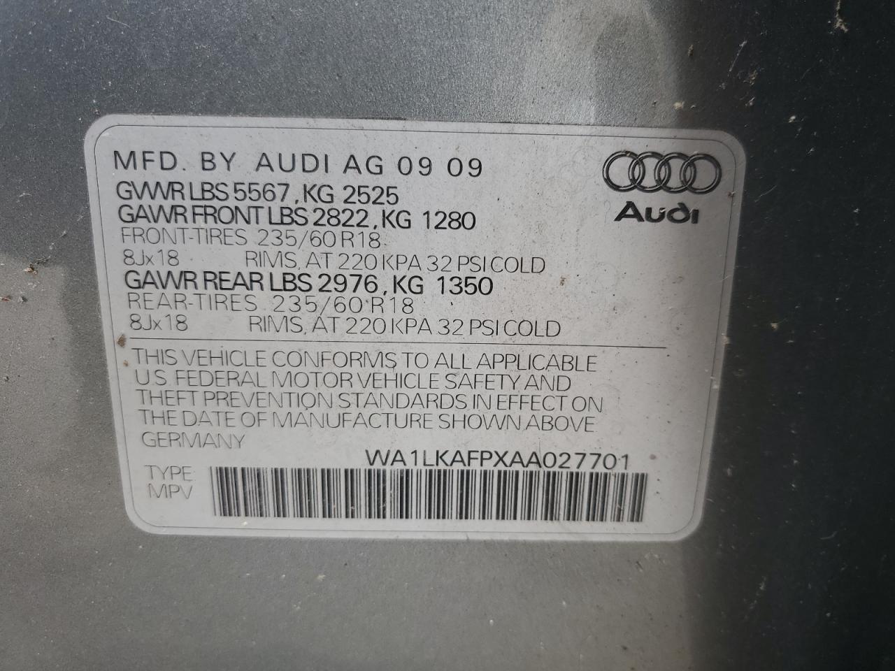 2010 AUDI Q5