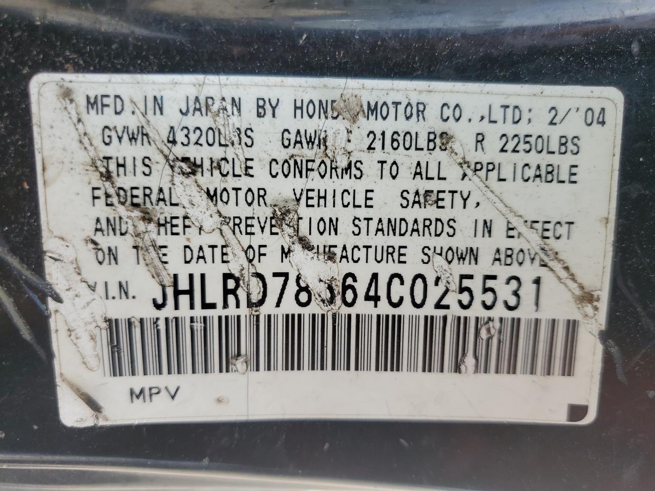 2004 HONDA CR-V