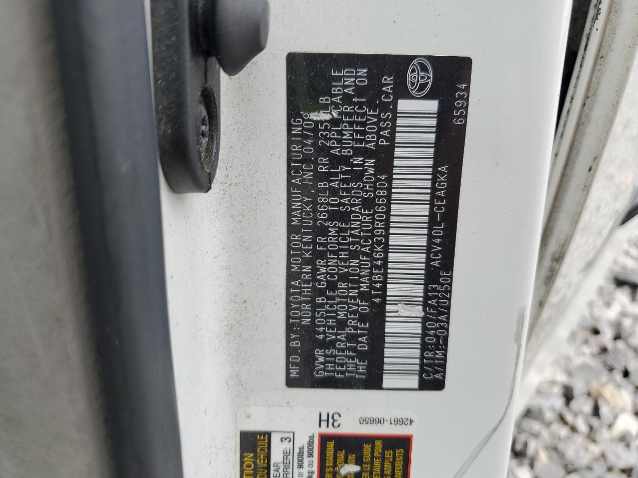 2009 TOYOTA CAMRY