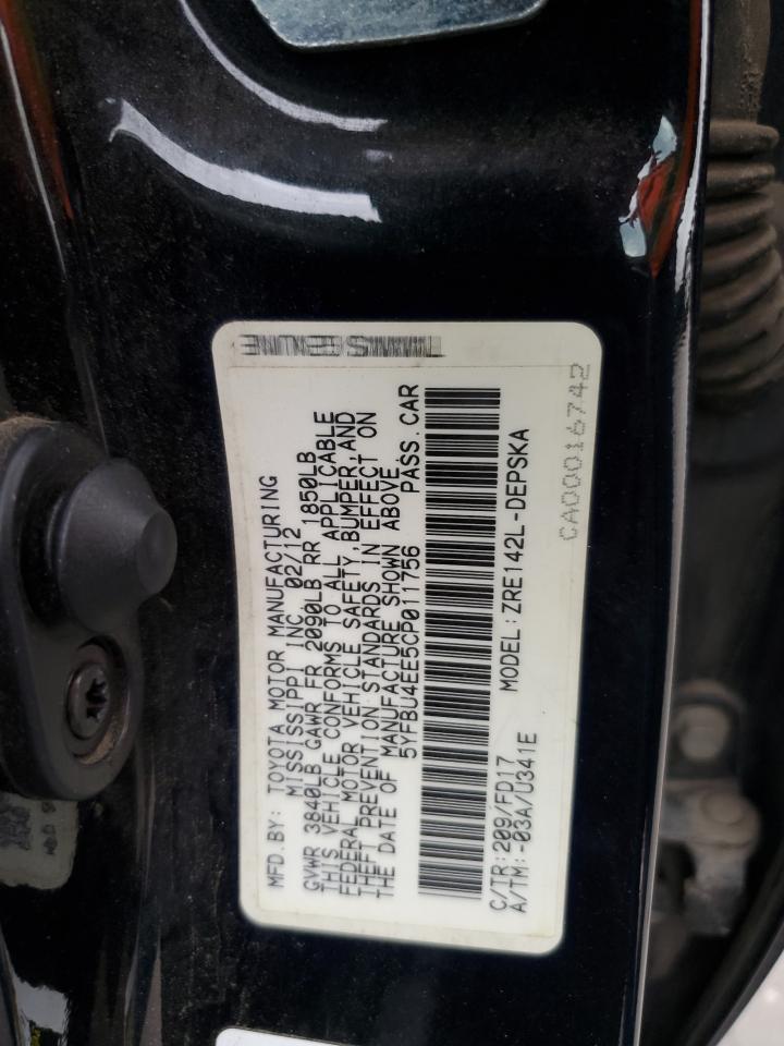 2012 TOYOTA COROLLA