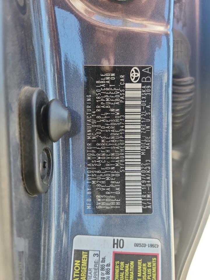 2015 TOYOTA COROLLA