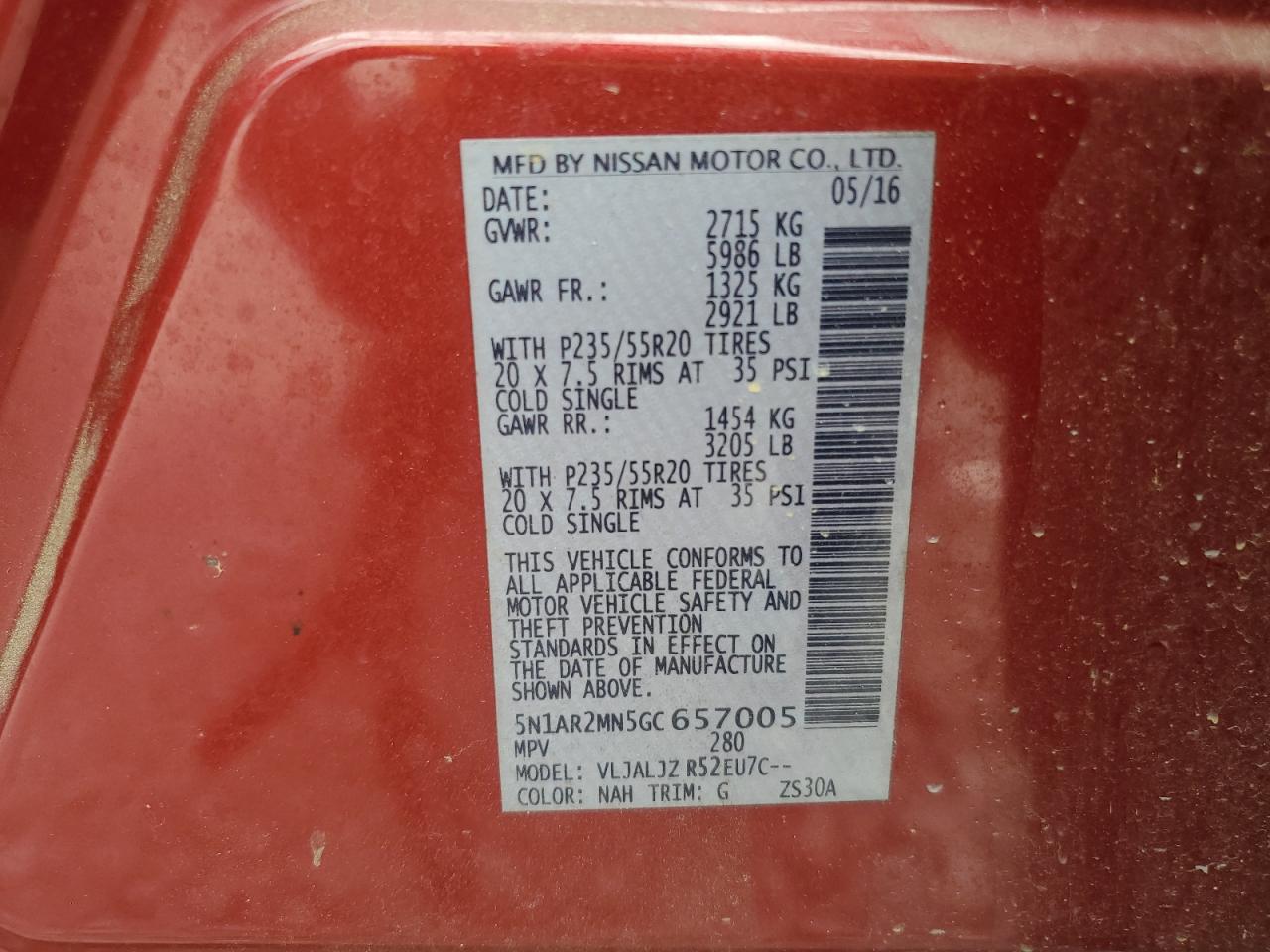 2016 NISSAN PATHFINDER