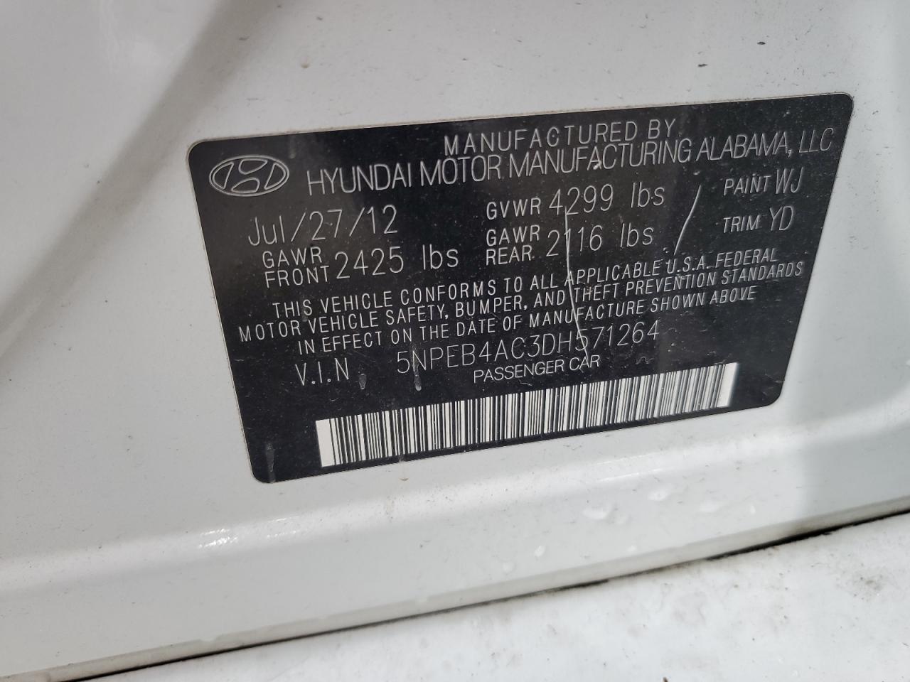 2013 HYUNDAI SONATA