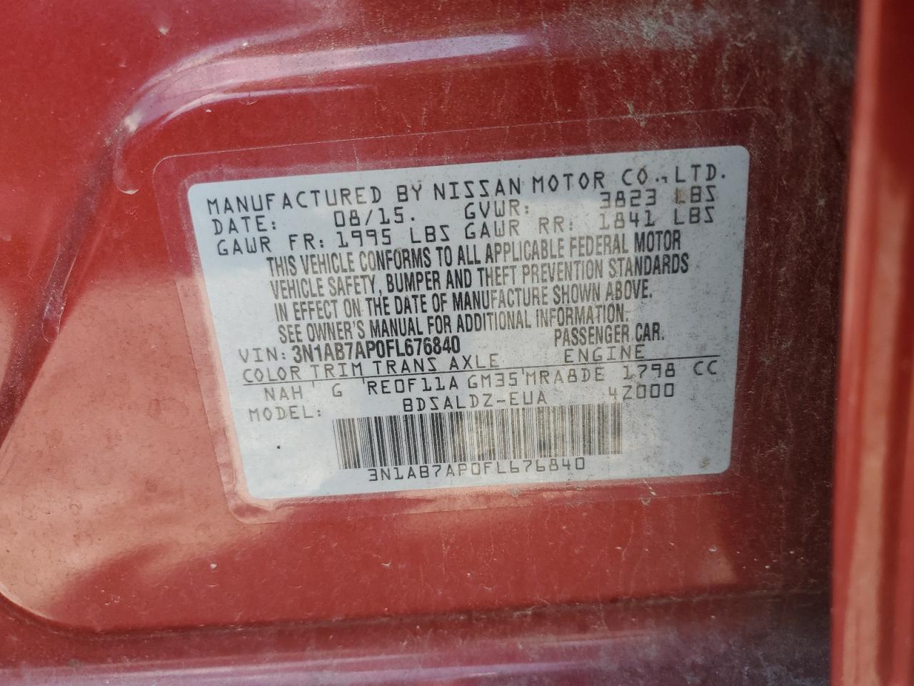 2015 NISSAN SENTRA