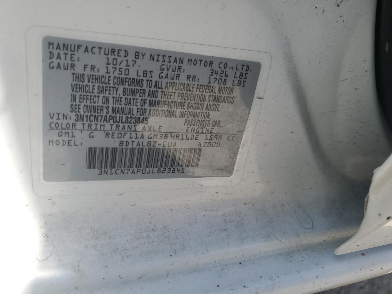 2018 NISSAN VERSA