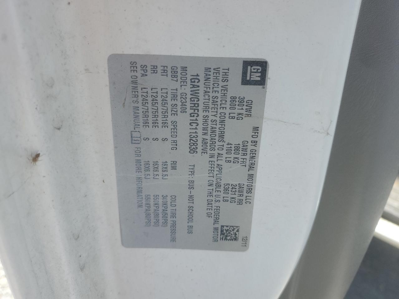 2012 CHEVROLET EXPRESS 2500