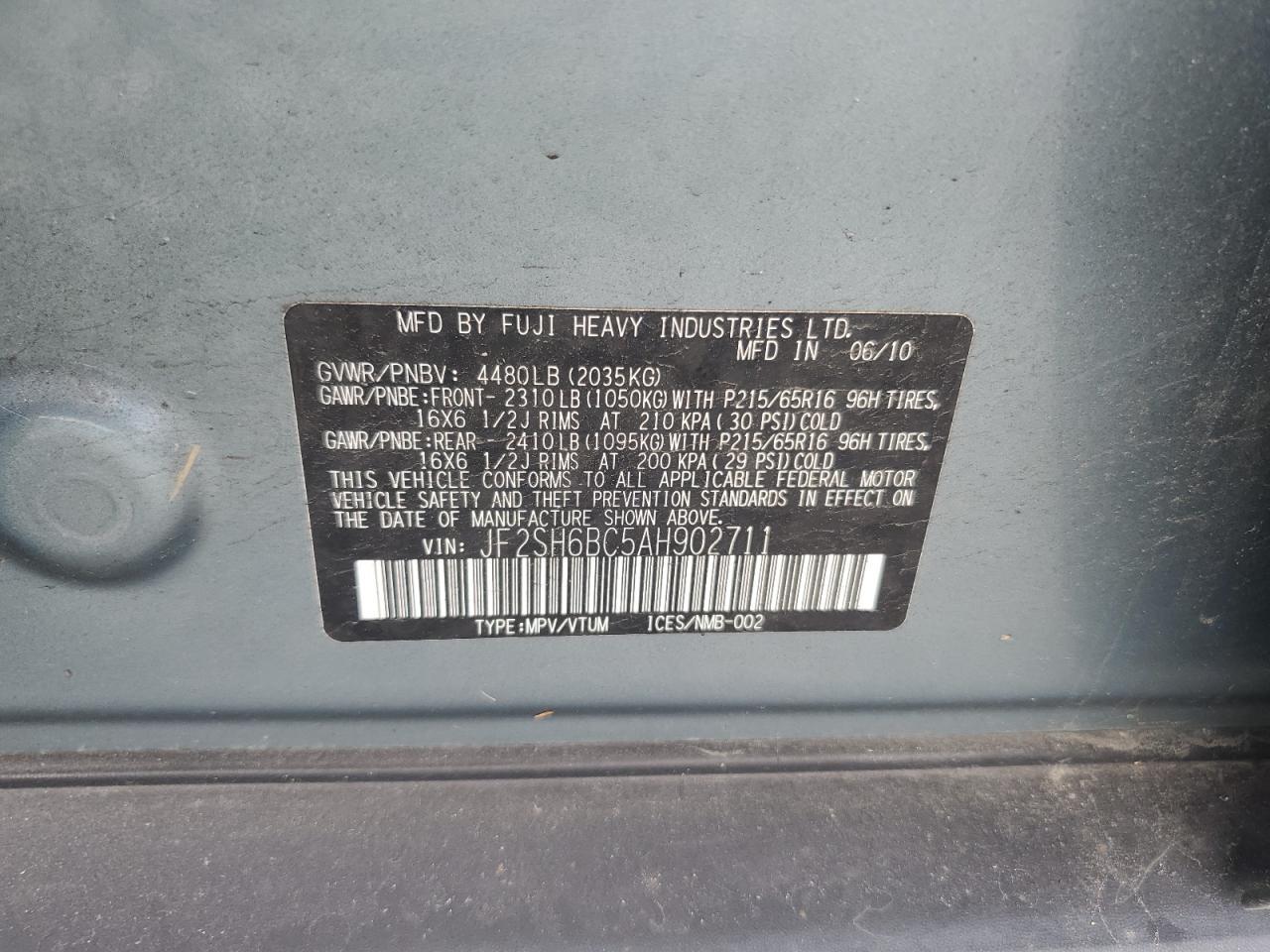 2010 SUBARU FORESTER