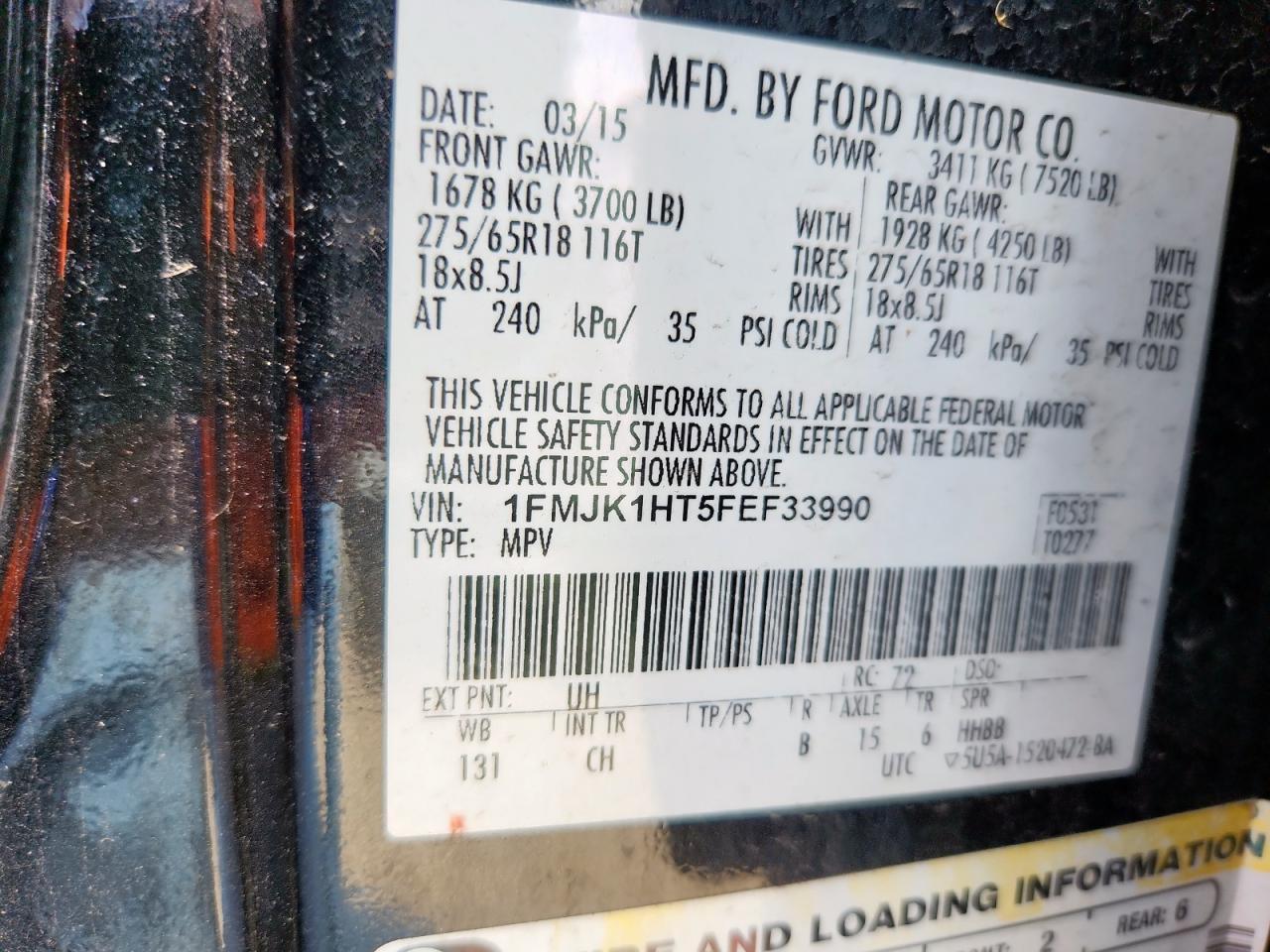 2015 FORD Expedition