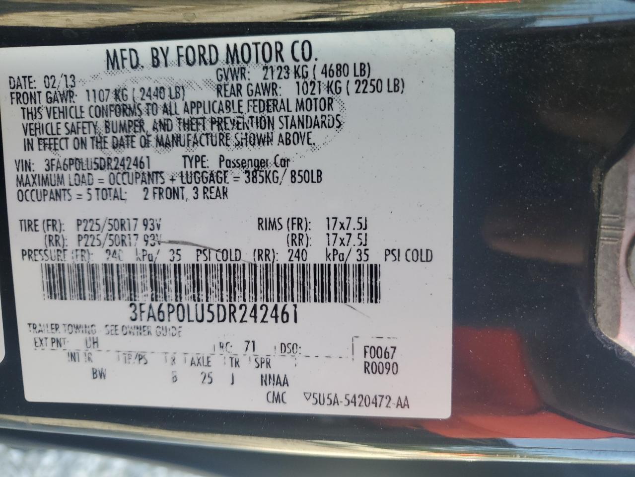 2013 FORD FUSION