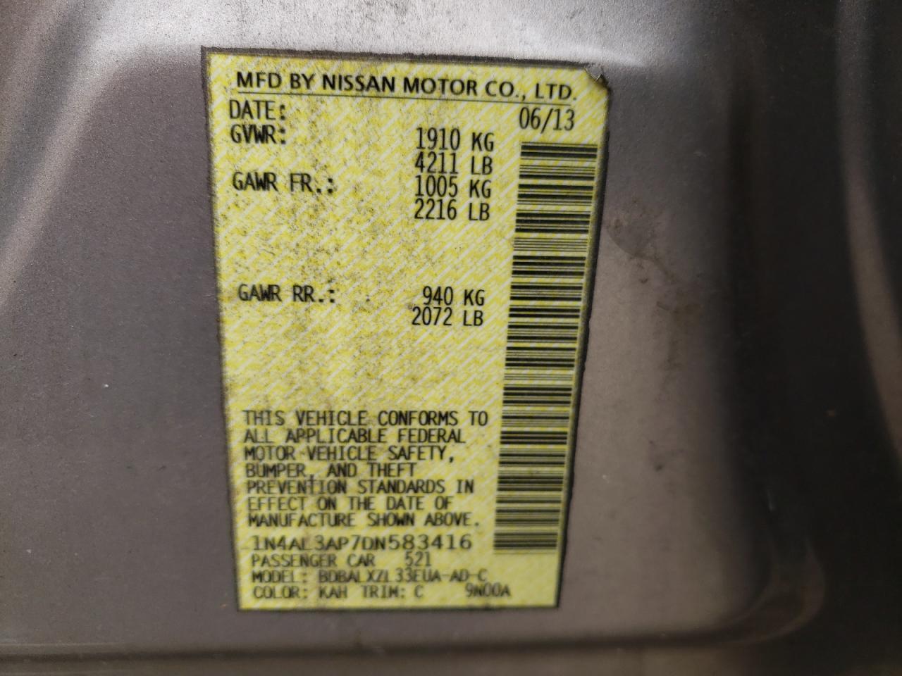 2013 NISSAN ALTIMA