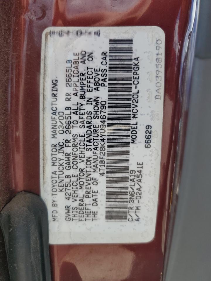 2000 TOYOTA CAMRY