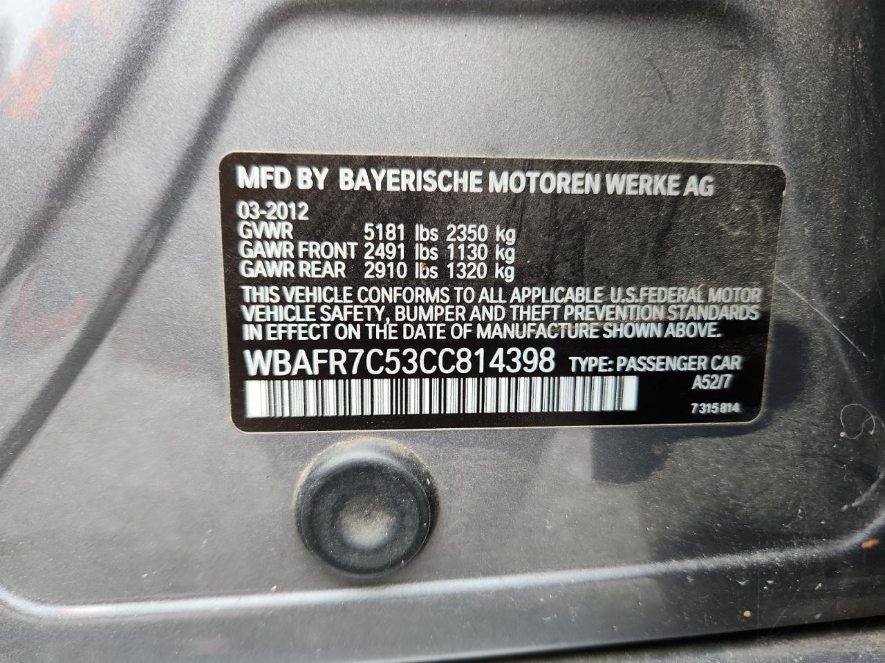 2012 BMW 5 series