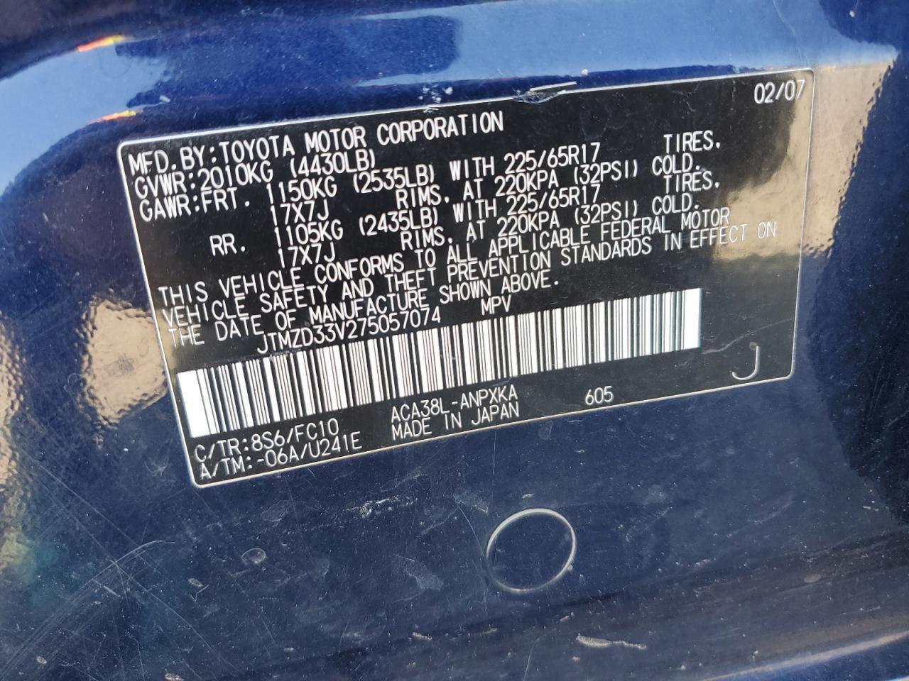 2007 TOYOTA RAV4