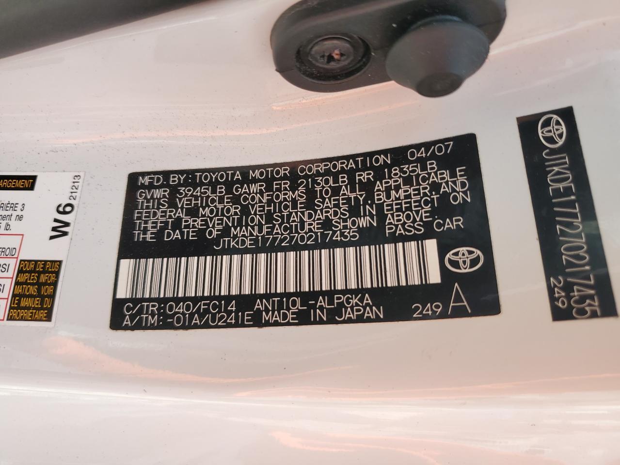 2007 TOYOTA SCION