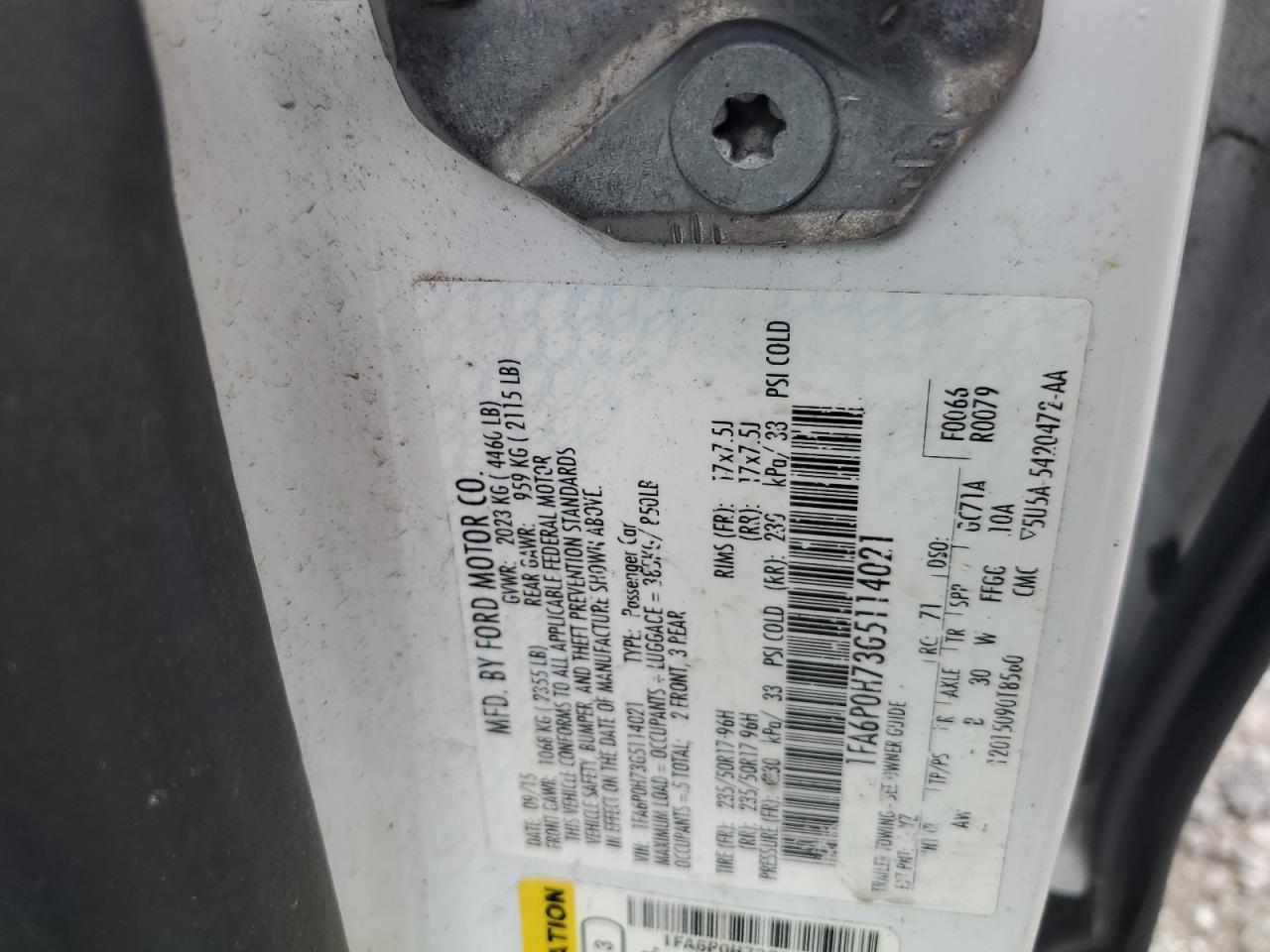 2016 FORD FUSION