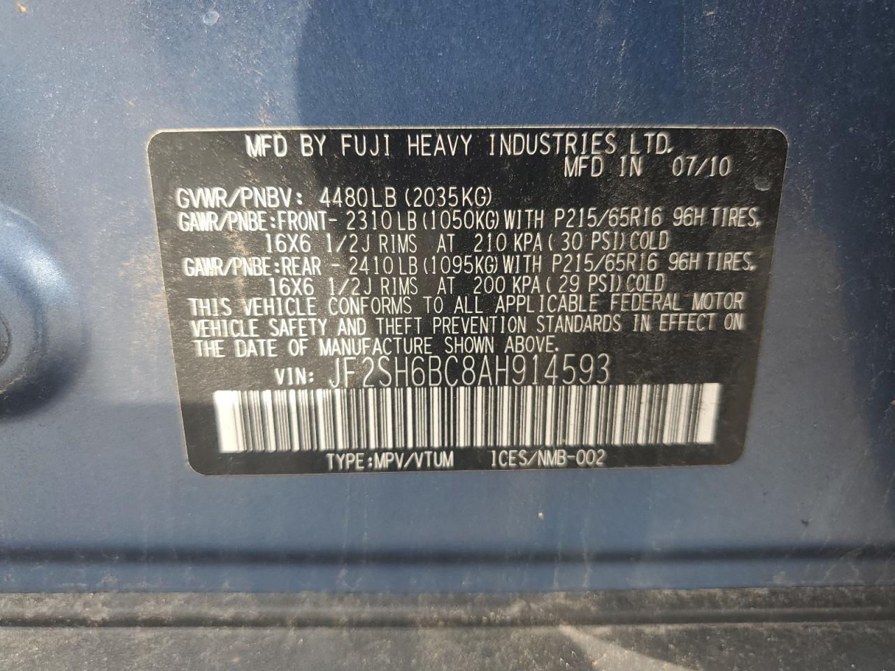 2010 SUBARU FORESTER