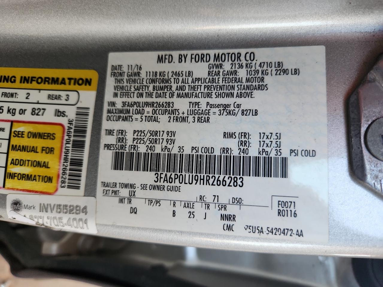 2017 FORD FUSION