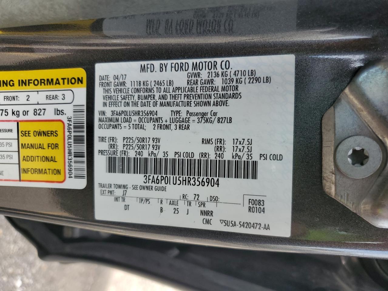 2017 FORD FUSION