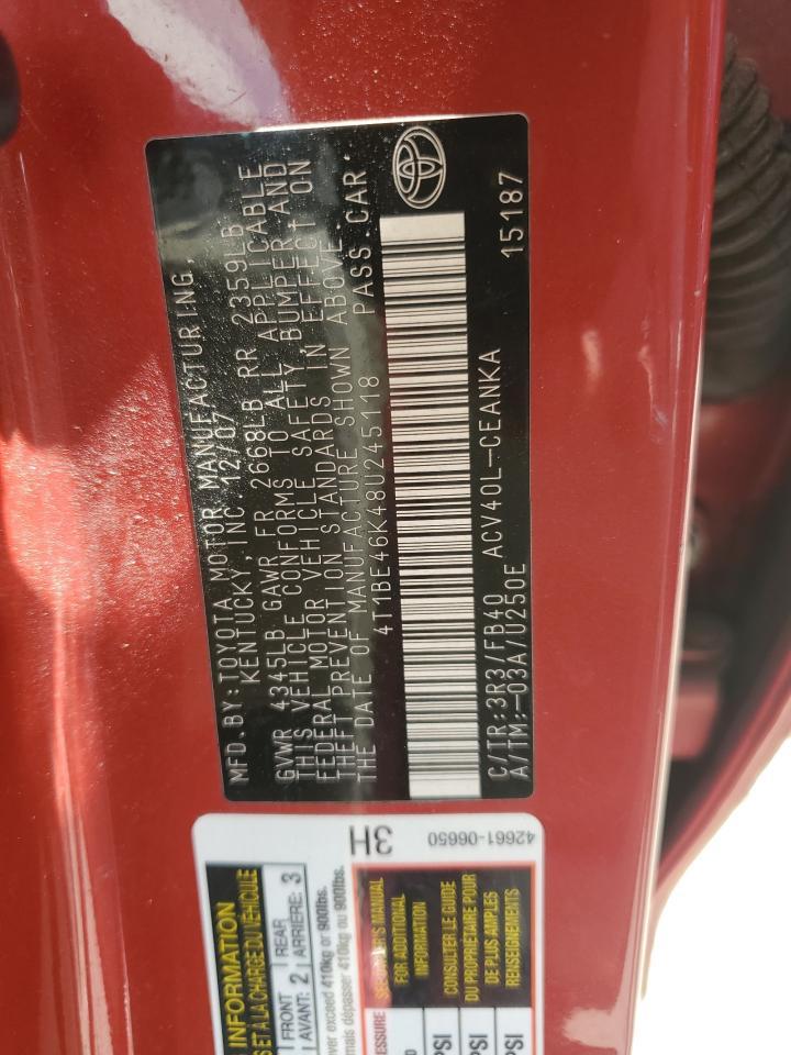 2008 TOYOTA CAMRY