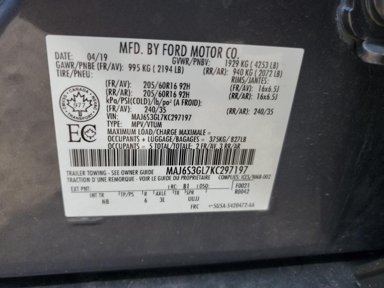 2019 FORD EcoSport