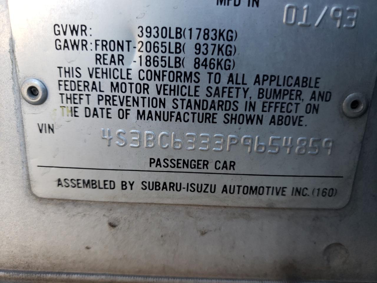 1993 SUBARU Legacy