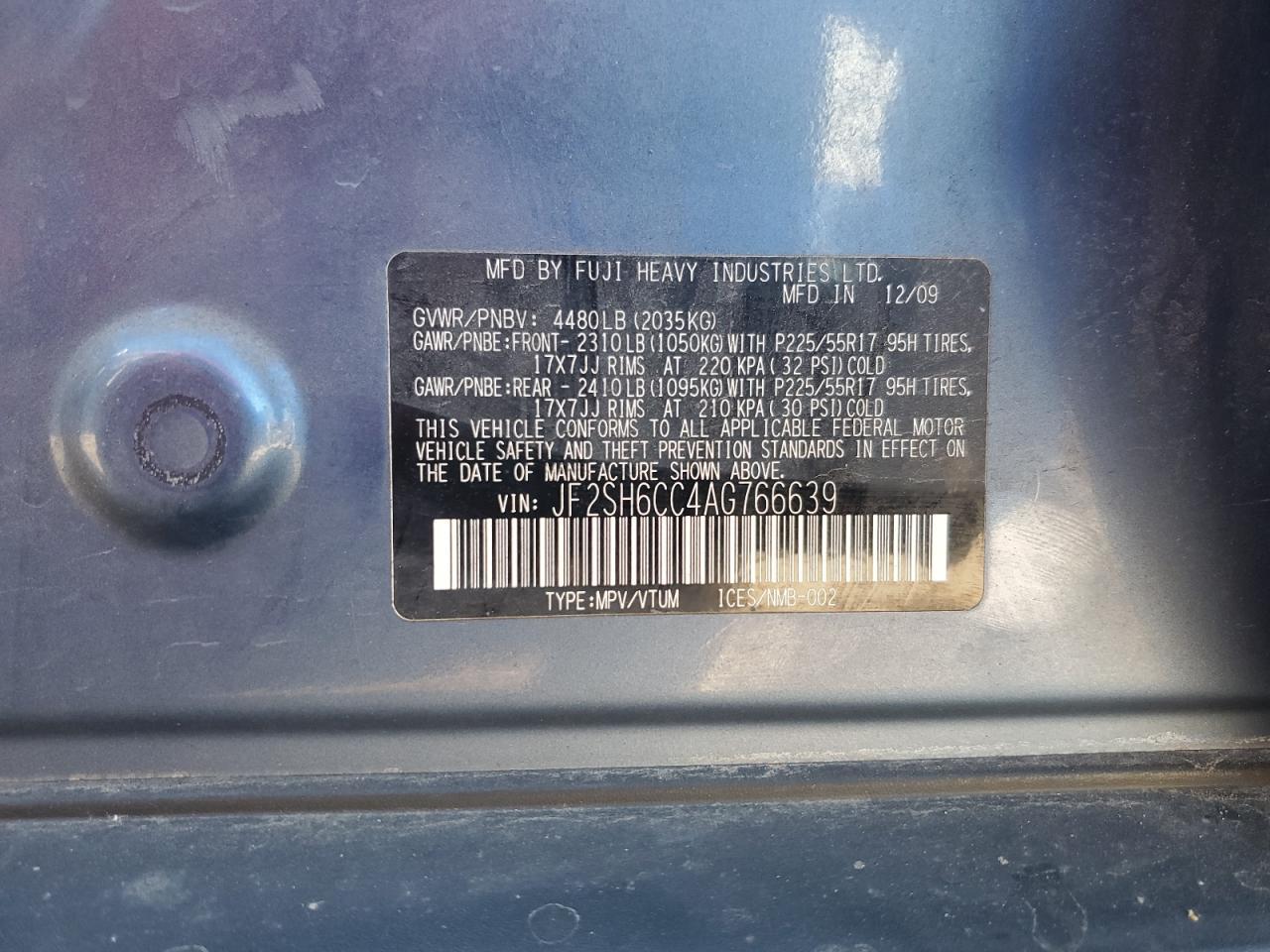 2010 SUBARU FORESTER