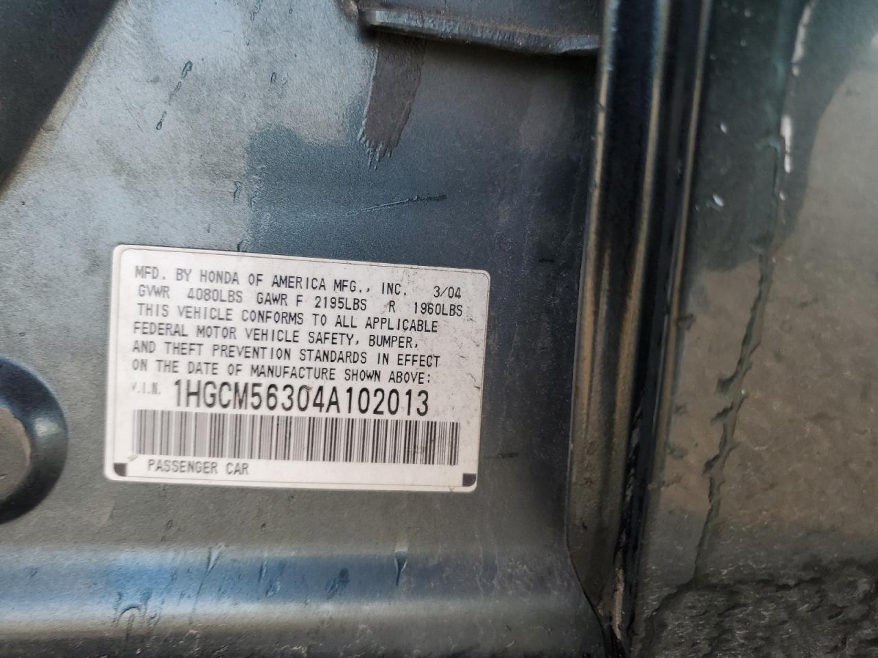 2004 HONDA ACCORD