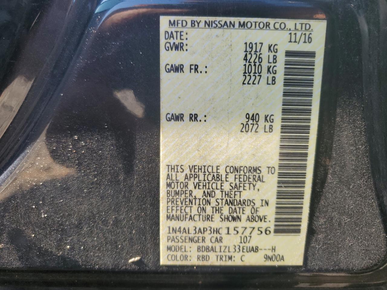 2017 NISSAN ALTIMA