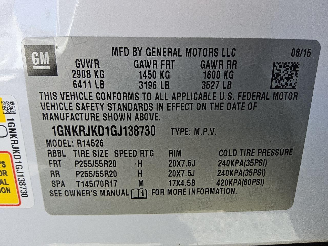 2016 CHEVROLET TRAVERSE