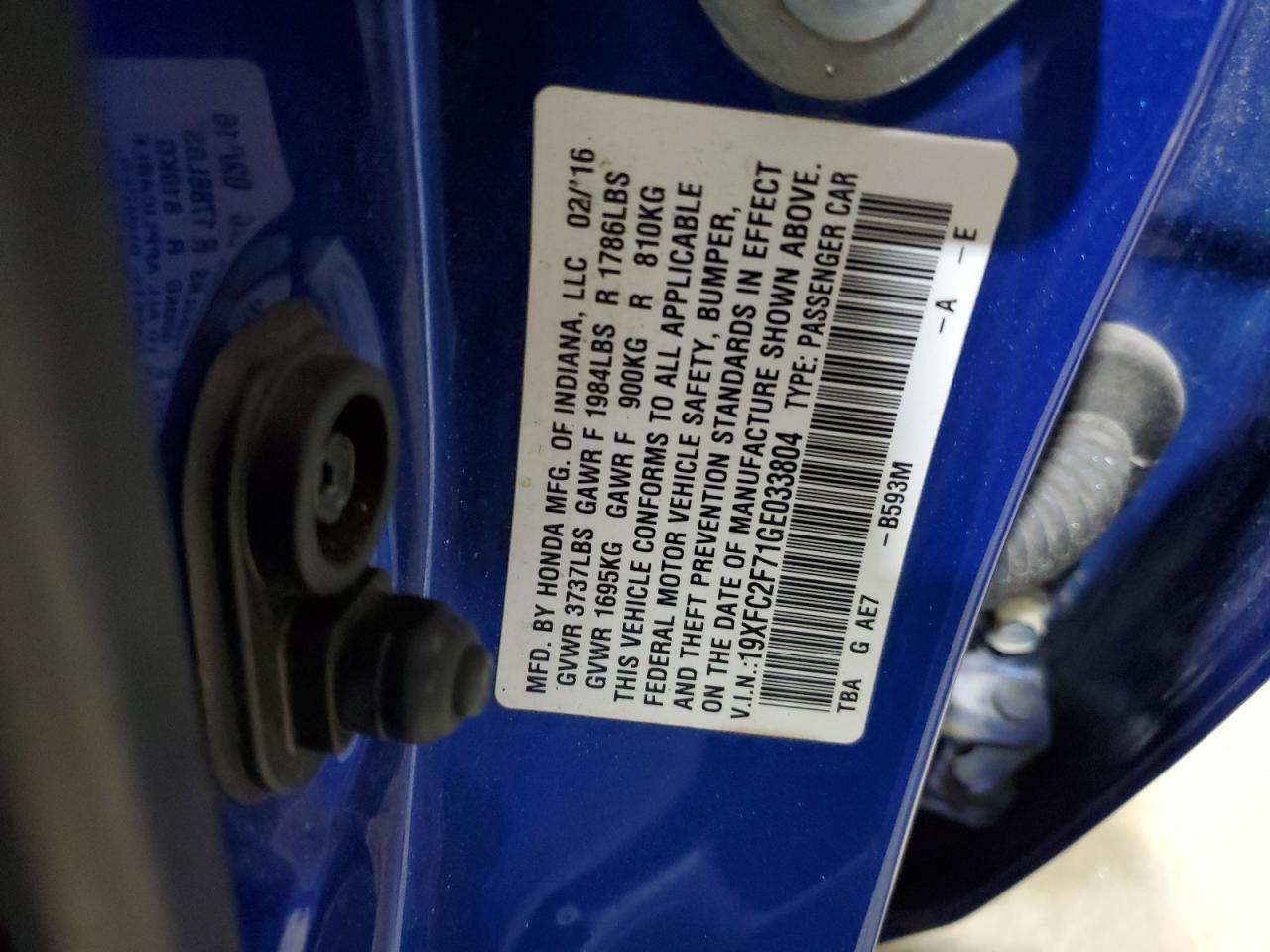 2016 HONDA CIVIC