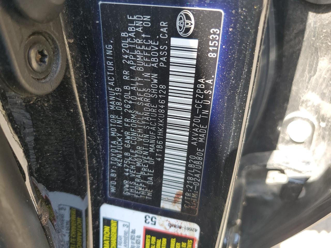 2019 TOYOTA CAMRY