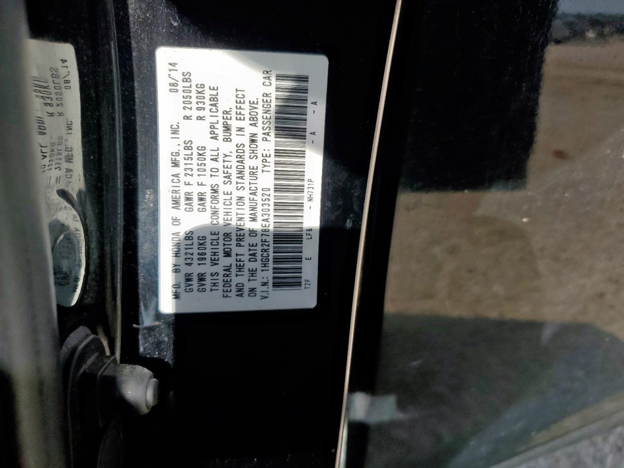 2014 HONDA ACCORD