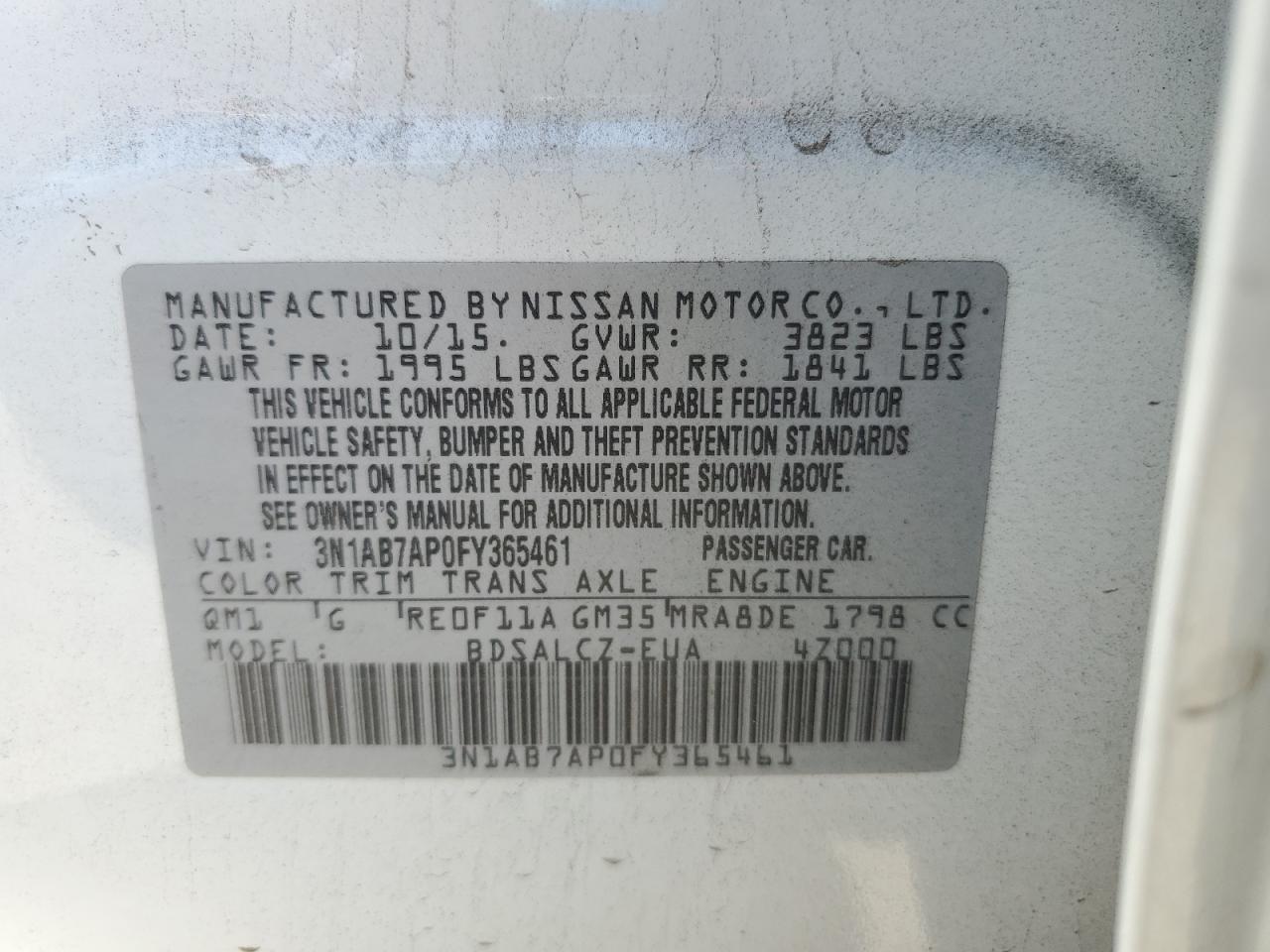 2015 NISSAN SENTRA