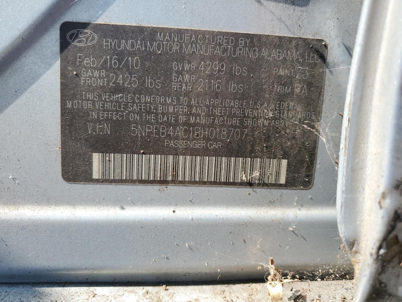 2011 HYUNDAI SONATA