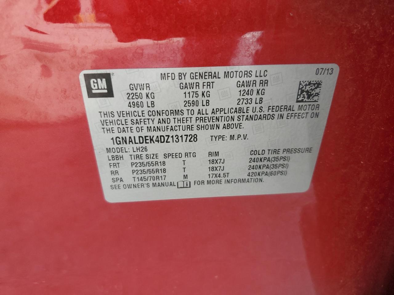 2013 CHEVROLET EQUINOX