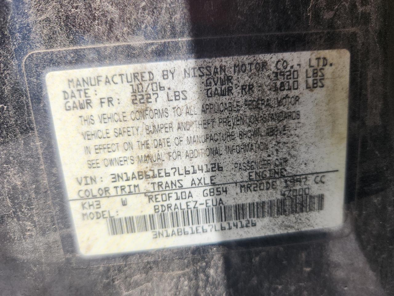 2007 NISSAN SENTRA