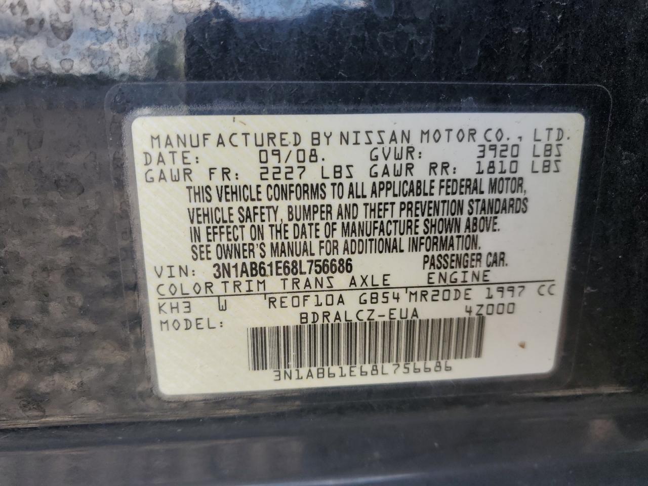 2008 NISSAN SENTRA