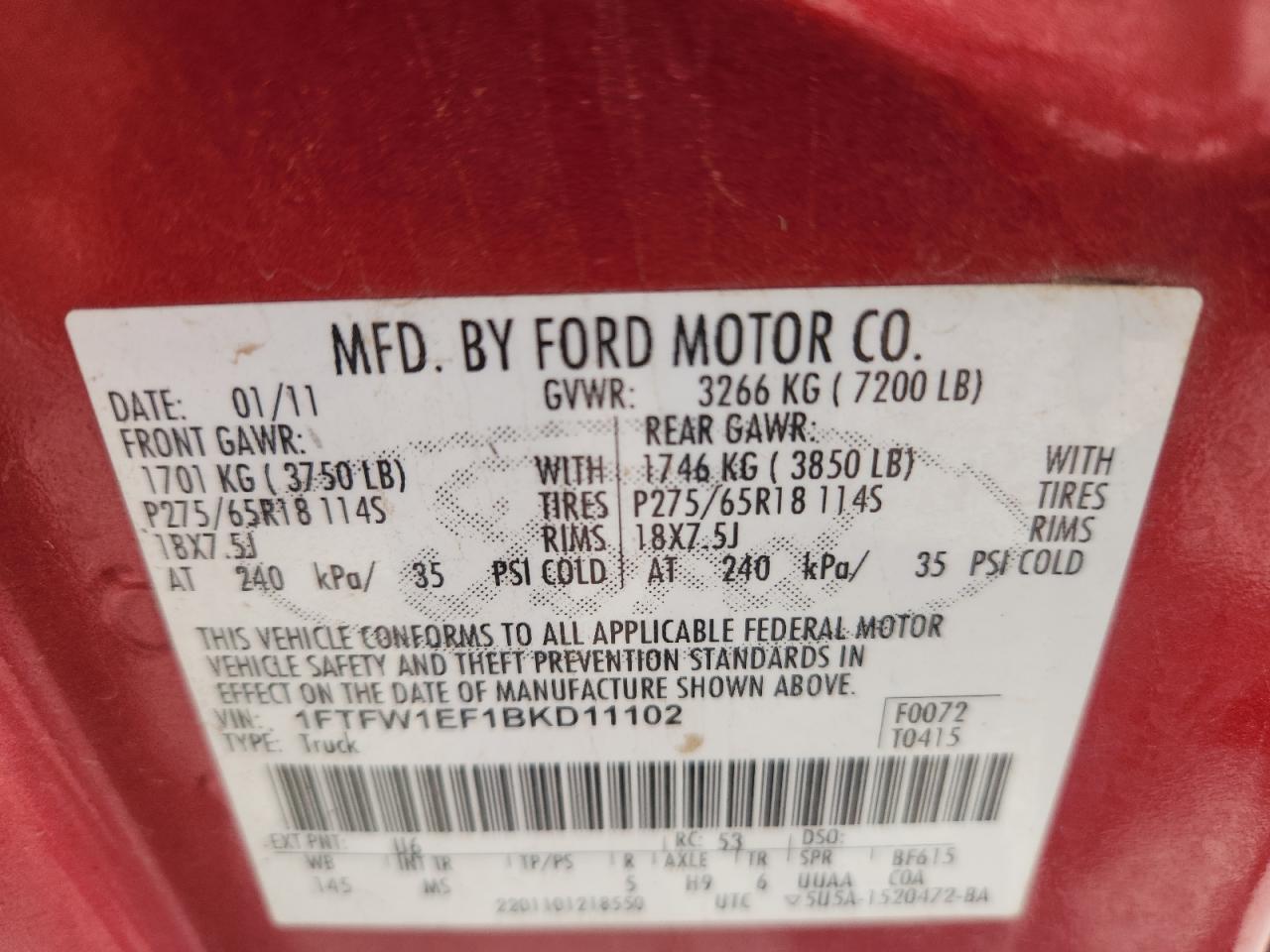 2011 FORD F-150