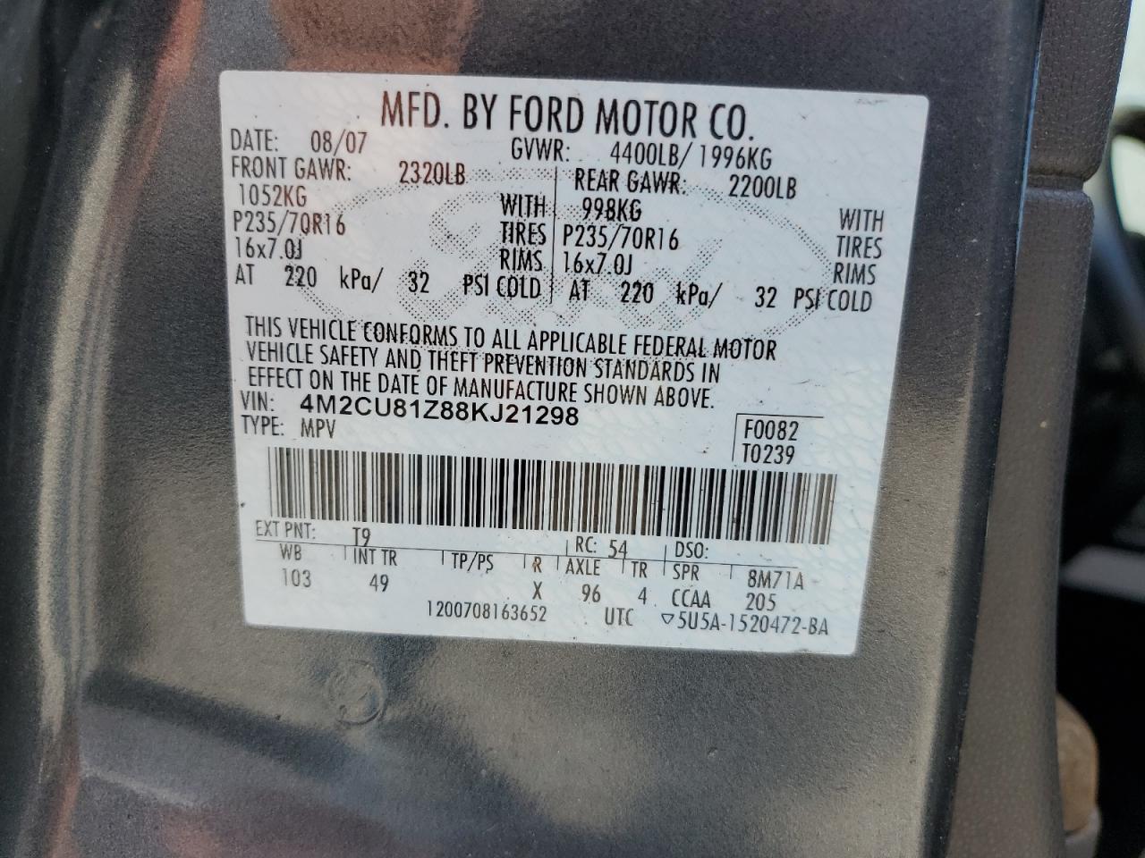 2008 MERCURY Mariner