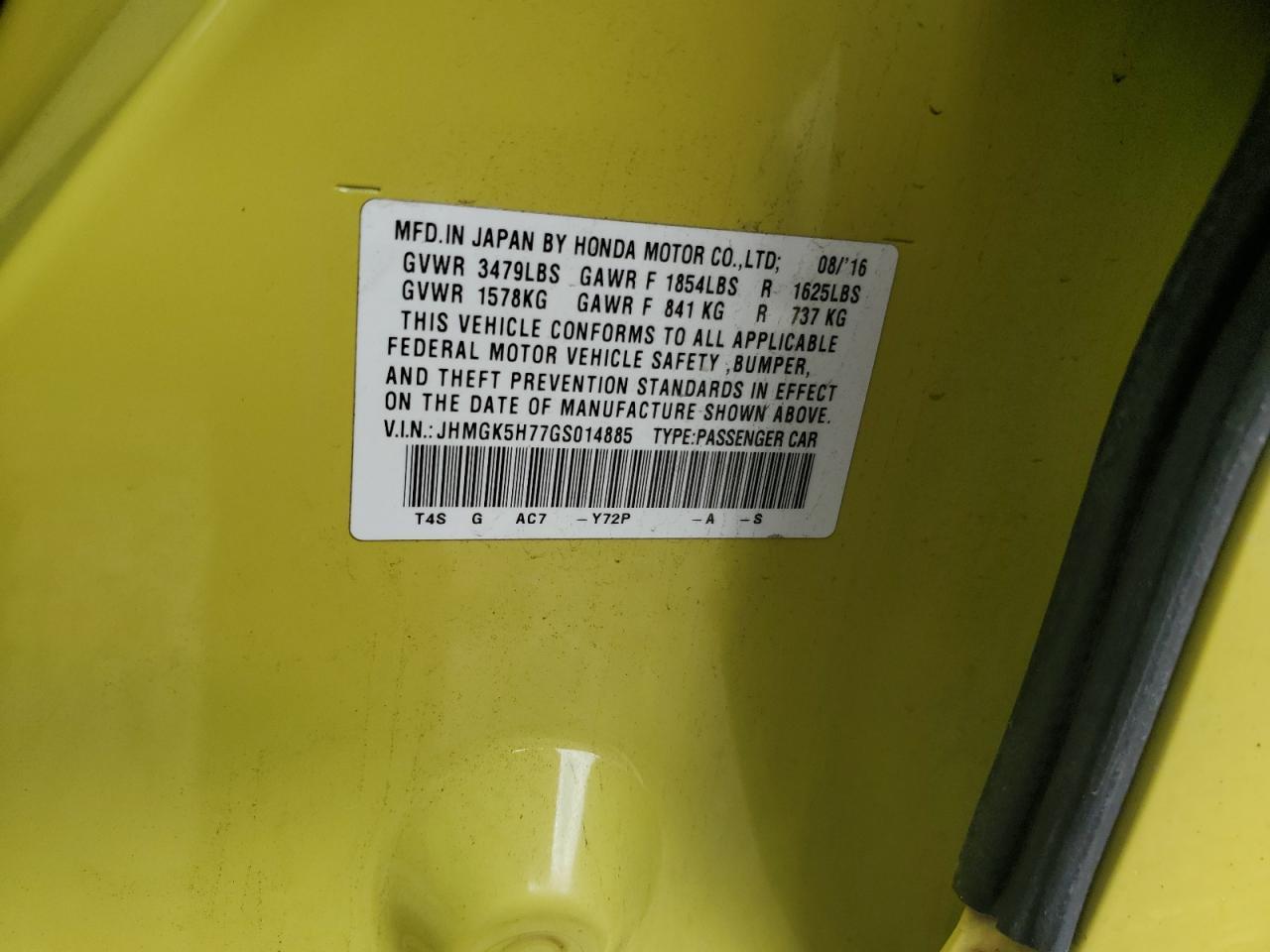 2016 HONDA FIT