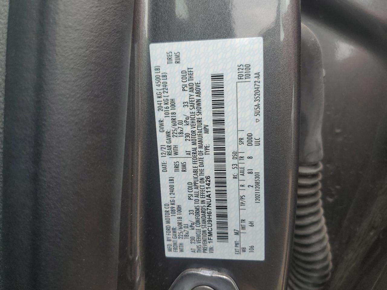 2022 FORD ESCAPE